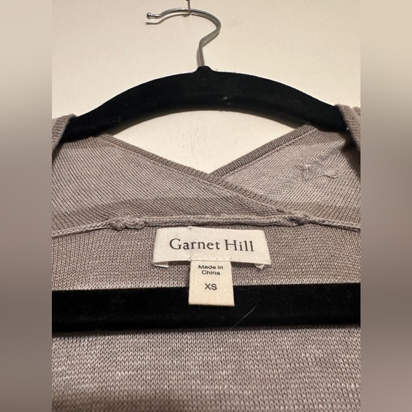 Garnet Hill Linen Striped Long Duster Cardigan Neutral Beige Size XS - Picture 4 of 6